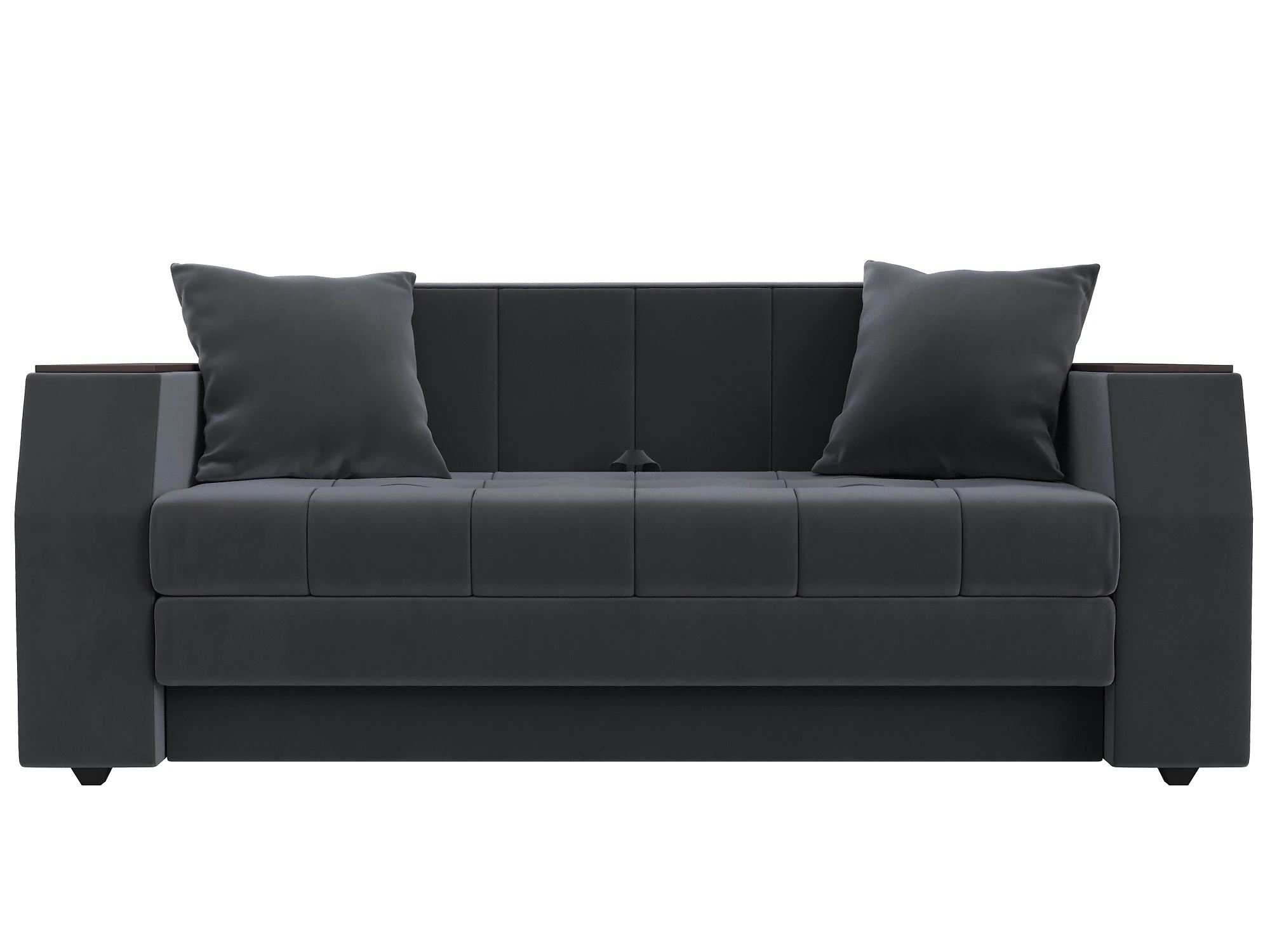 Прямой диван серого цвета Атлант мини Плюш Дизайн 6