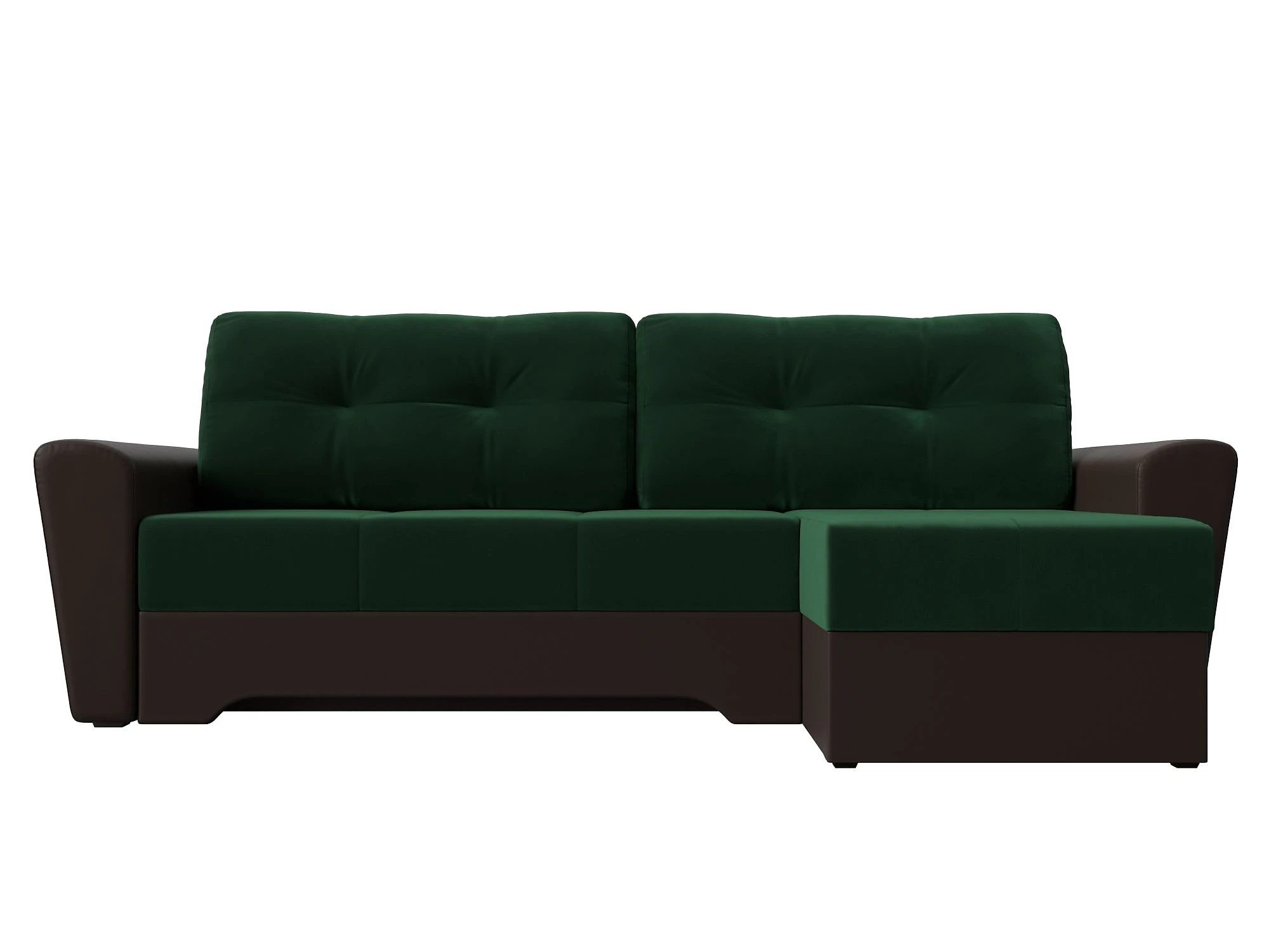 Зелёный угловой диван Амстердам Плюш Дизайн 12