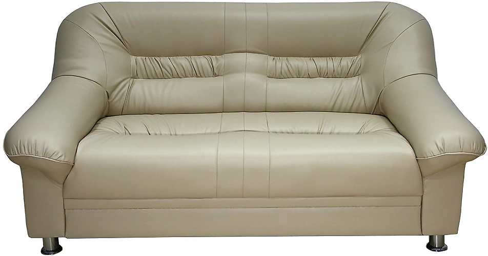 Прямой кожаный диван Карелия-2 (Честер-2) Беж