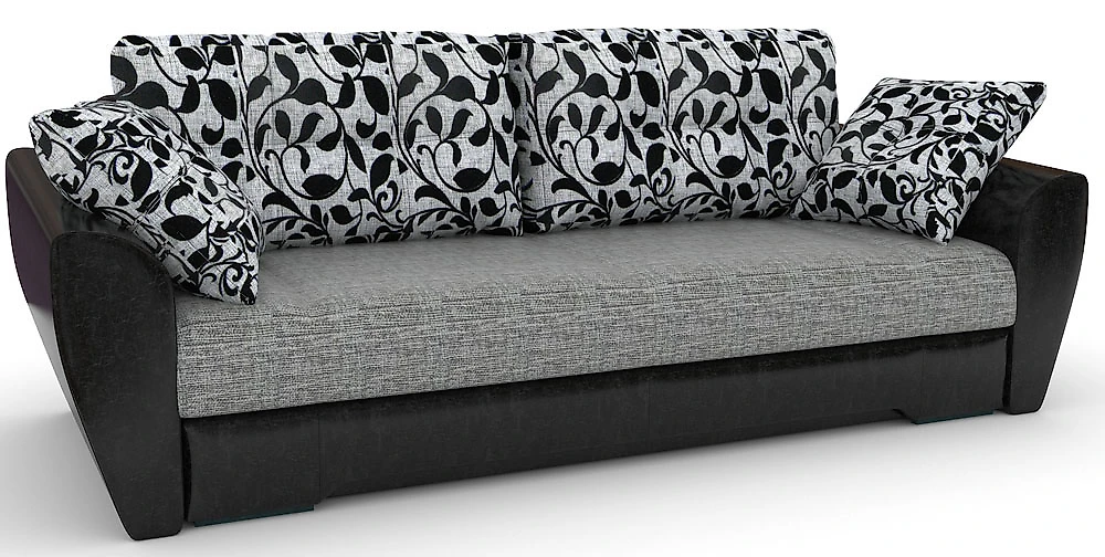 Прямой диван серого цвета Амстердам-эконом Грей Флауэрс