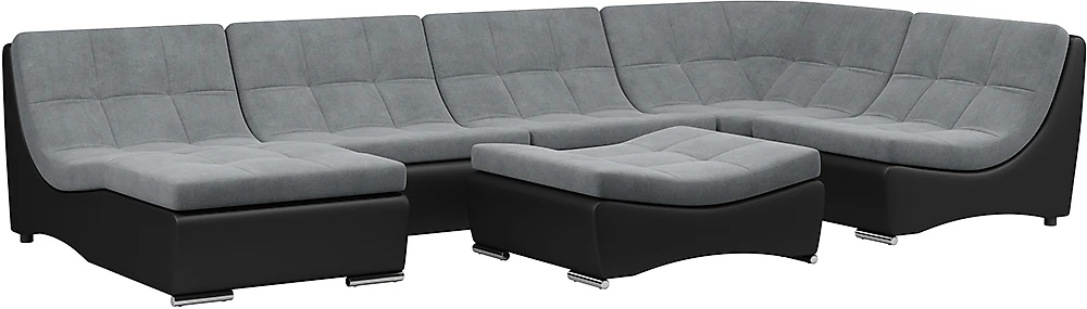 Угловой диван без подлокотников Монреаль-7 Плюш Графит