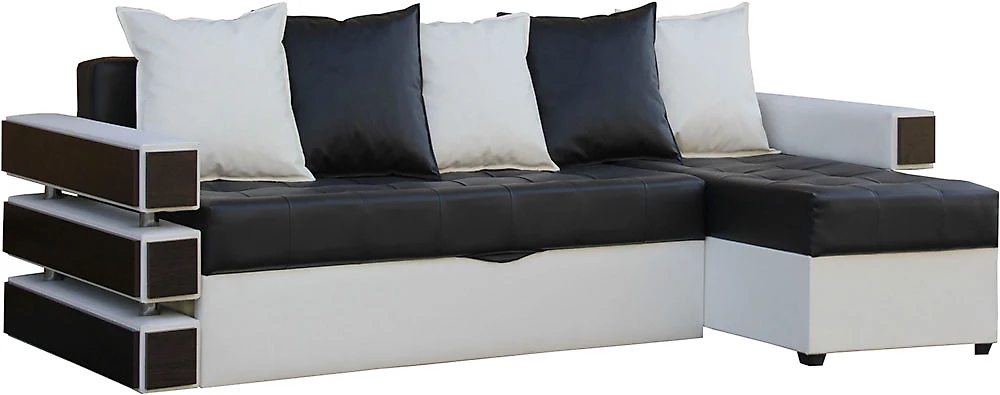 Угловой диван с подушками Венеция Блэк