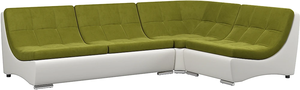 Зелёный угловой диван Монреаль-4 Свамп