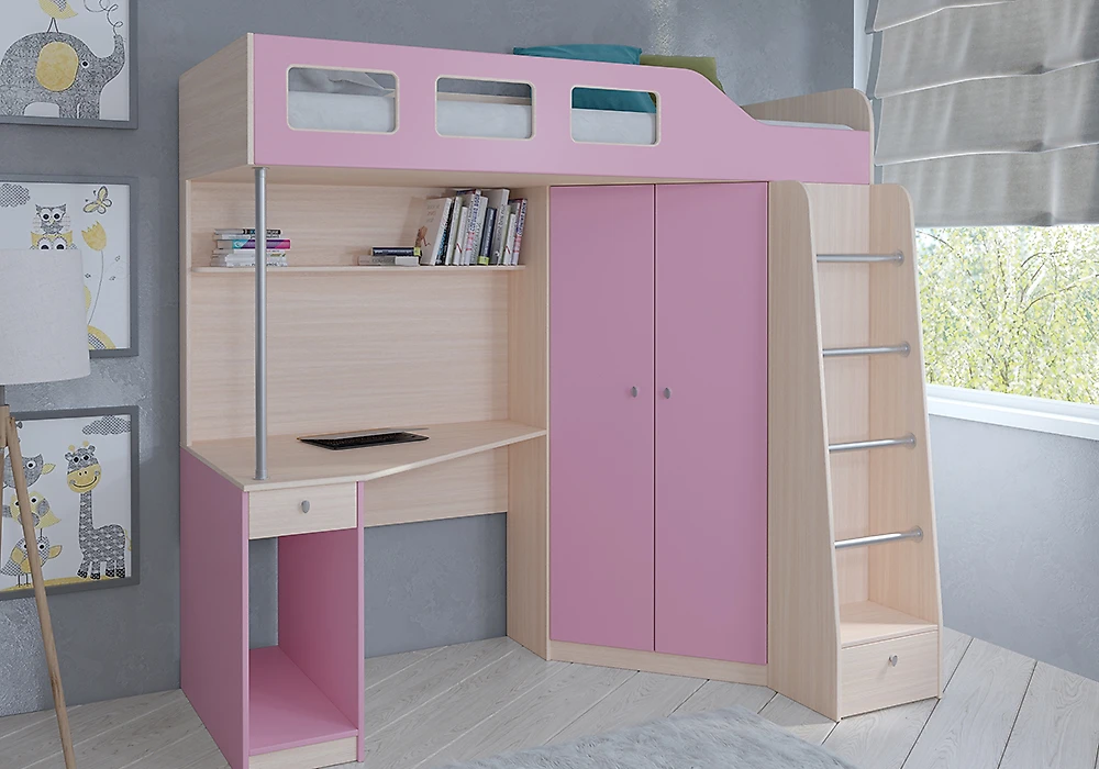 кровать в стиле минимализм Астра-7 (Принцесса) Розовый