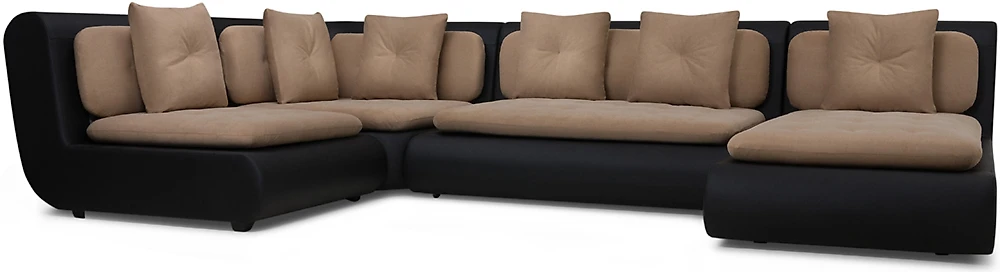Коричневый модульный диван Кормак-3 Плюш Латте