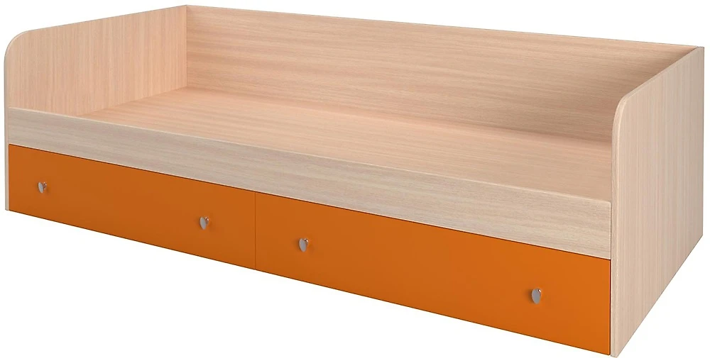 Детская кровать с ящиками для хранения Астра Оранжевый одноярусная