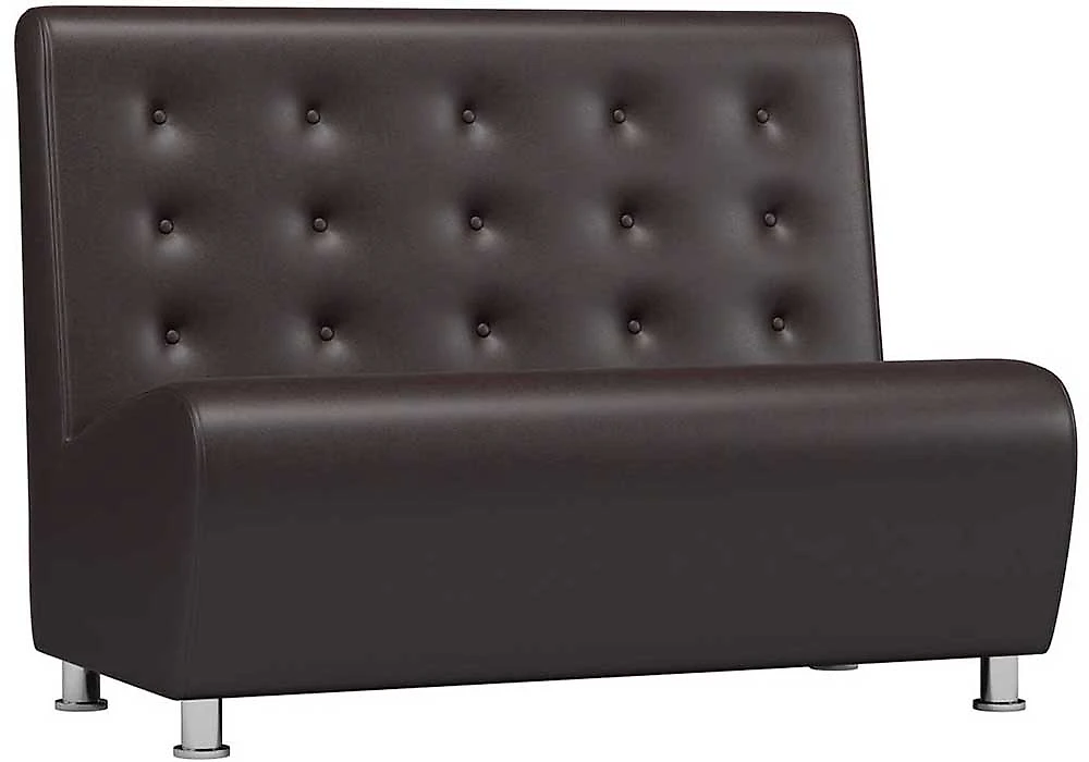 Чёрный кожаный диван Прометей Браун