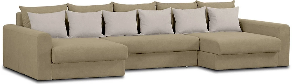 Угловой диван из велюра Модена-7 Плюш Крем